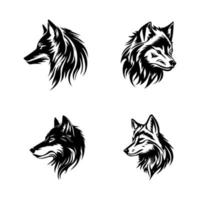 hurler à le lune avec notre en colère Loup logo silhouette collection. main tiré avec aimer, ces des illustrations sont Bien sur à ajouter une toucher de sauvagerie et force à votre projet vecteur