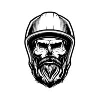 énervé et élégant main tiré ligne art illustration de une chicano crâne motard portant une casque, mettant en valeur une unique la fusion de dure et sophistiqué vecteur
