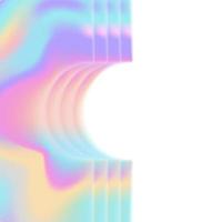 branché minimal bannière dans y2k style. pastel vibrant Contexte avec futuriste 3d flou pente formes. Créatif minimaliste modèle pour intérieur affiche, la musique couverture. holographique couleurs. vecteur
