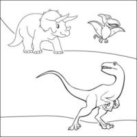 vecteur illustration de dinosaures. utilisé pour coloration livre, coloration pages, etc