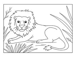 vecteur illustration de une lion. adapté pour coloration livre, coloration pages, etc