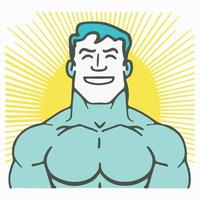 positif visage homme plus haut corps icône vecteur illustration