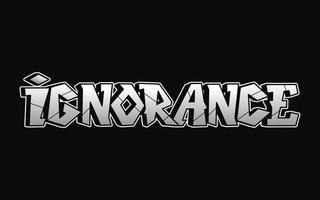 ignorance mot trippant psychédélique graffiti style lettres.vecteur main tiré griffonnage dessin animé logo ignorance illustration. marrant cool trippant des lettres, mode, graffiti style impression T-shirt, affiche concept vecteur