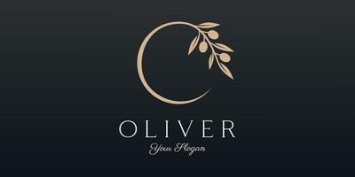 brindille olive pétrole logo modèle icône conception vecteur