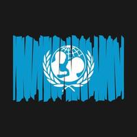 pinceau drapeau unicef vecteur