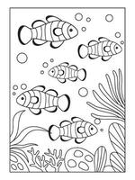 vecteur illustration de poisson. adapté pour coloration livre, coloration pages, etc