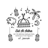 vecteur illustration de islamique fest griffonnage. adapté pour affiche, bannière, carte, Icônes, etc sur eid Al adha fête