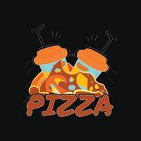 Pizza vecteur T-shirt conception. Pizza T-shirt conception. pouvez être utilisé pour impression tasses, autocollant conceptions, salutation cartes, affiches, Sacs, et t-shirts