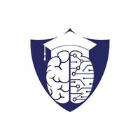 conception d'icônes de cerveau et de graduation cap. création de logos éducatifs et institutionnels. vecteur