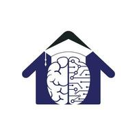 conception d'icônes de cerveau et de graduation cap. création de logos éducatifs et institutionnels. vecteur