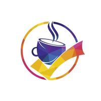 création de logo vectoriel de chèque de café. tasse à café avec une coche.