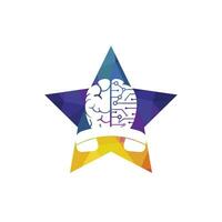 cerveau appel vecteur logo conception modèle.