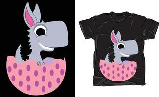 Pâques lapin Oeuf marrant dinosaure des gamins T-shirt vecteur