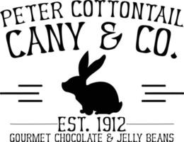 peter cottontail bonbons co. est 1912 gourmet c typographie vecteur T-shirt