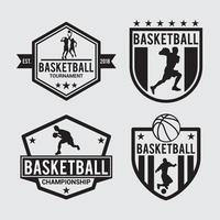 badges de basket-ball logos vectoriels ensemble de modèles de conception vecteur