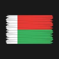 brosse drapeau de madagascar vecteur