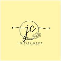 initiale jc féminin logo collections modèle. écriture logo de initiale signature, mariage, mode, bijoux, boutique, floral et botanique avec Créatif modèle pour tout entreprise ou entreprise. vecteur