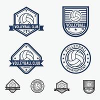 badges de volley-ball logos vectoriels ensemble de modèles de conception