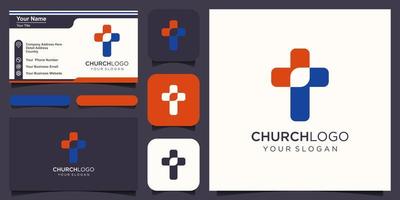 traverser église grandir logo signe moderne vecteur graphique abstrait