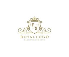 initiale fs lettre luxueux marque logo modèle, pour restaurant, royalties, boutique, café, hôtel, héraldique, bijoux, mode et autre vecteur illustration.