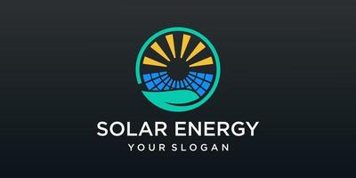 vecteur de conceptions de logo d'énergie solaire, logo d'énergie solaire