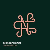 monogramme logo cn vecteur