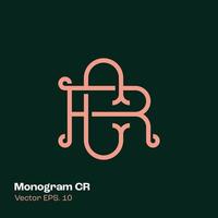 monogramme logo cr vecteur