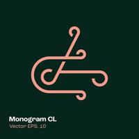 monogramme logo cl vecteur