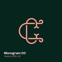 monogramme logo cc vecteur