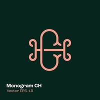 monogramme logo ch vecteur