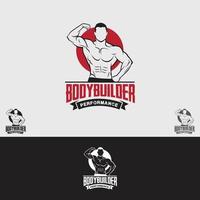 modèle de vecteur de conception de logo bodybuilder