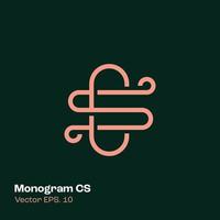 monogramme logo cs vecteur