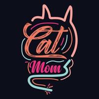 chat maman typographie de motivation citation conception vecteur