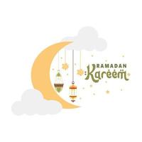 Ramadan kareem illustration pour Ramadan salutation carte et affiche vecteur