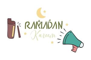 Ramadan kareem illustration pour Ramadan salutation carte et affiche vecteur