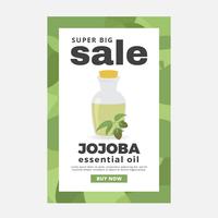 Jojoba Huiles Essentielles Vente Affiche Vecteur