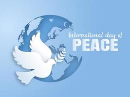international journée de paix. papier Couper de international paix journée avec copie espace vecteur