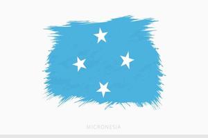 grunge drapeau de micronésie, vecteur abstrait grunge brossé drapeau de micronésie.