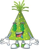 dessin animé personnage de vert fête chapeau vecteur