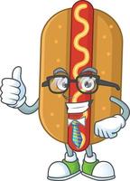 dessin animé personnage de Hot-dog vecteur