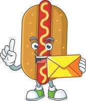 dessin animé personnage de Hot-dog vecteur