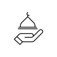 mosquée icône. contour icône vecteur
