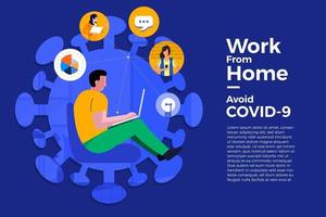 coronavirus (COVID-19. l'entreprise permet aux employés de travailler à domicile pour éviter les virus vecteur