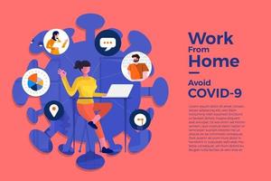 coronavirus (COVID-19. l'entreprise permet aux employés de travailler à domicile pour éviter les virus vecteur