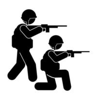 militaire vecteur illustration, armée soldats, militaire silhouettes ,guerre illustration