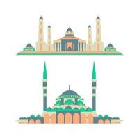 mosquée d'illustration vectorielle collection islamique dans un style design plat. le mois du ramadan. élément de vecteur islamique. illustration d'une mosquée.