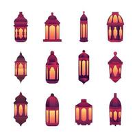 collection de lanternes ramadan kareem vecteur