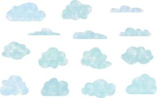aquarelle des nuages collection vecteur