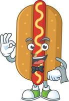 dessin animé personnage de Hot-dog vecteur