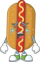 dessin animé personnage de Hot-dog vecteur